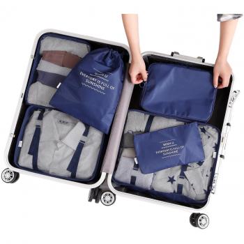 2017 Cubos de embalaje Organizadores de equipaje TravelClothing Bolsa de lavandería Bolsa de aseo y accesorios electrónicos Bolsa 6 unids / set