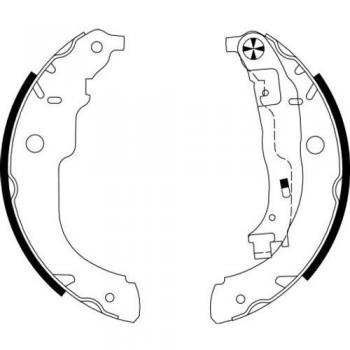 Juego de zapatas de freno HELLA 8DB 355 003-031 para Peugeot 207 con levante de freno a mano