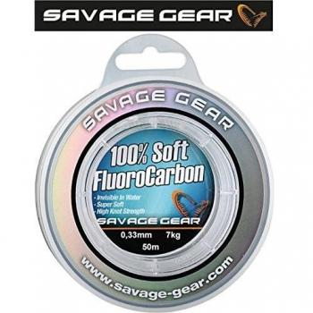 Savage Gear Hilo de fluorocarbono suave, 0.81mm 15m 33kg 73lb