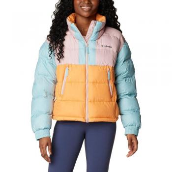 Columbia Pike Lake™ II Cropped Plumífero de mujer rosa claro azul amarillo - XL