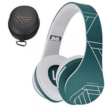 PowerLocus P2 – Auriculares Bluetooth inalambricos de Diadema Cascos Plegables, Casco Bluetooth con Sonido Estéreo Micro SD/TF, FM con micrófono y Audio Cable para Movil, PC, Tablet - Azul