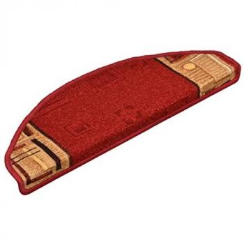 Alfombrillas de escalera autoadhesivas 5 uds rojo 65x21x4 cm, antideslizantes, protectores de peldaño, material poliamida