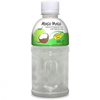 Mogu Mogu - 12 Bebidas de 320 ml con Topping De Gelatina Para Masticar Sin Parar - Sabores: Mango, Malón, Piña, Grosella negra, Sandía, Coco