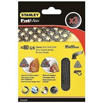 STANLEY STA39182-XJ - 3 hojas de lija de malla para multilijadora, con velcro. Grano 80