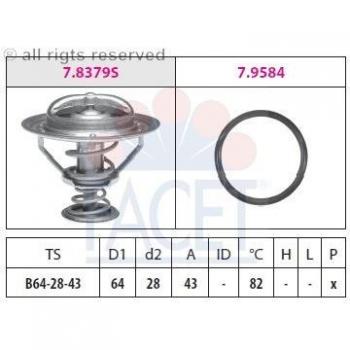 Termostato de refrigerante FACET 7.8649, para motor y líquido de refrigeración