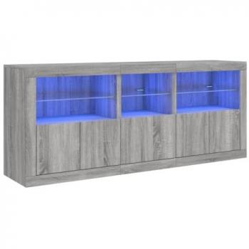 Aparador con luces LED gris Sonoma 162x37x67 cm