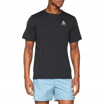 Odlo BL Top Crew Neck S/S Sliq – Camiseta, Primavera/Verano, Hombre, Color Negro, tamaño Medium