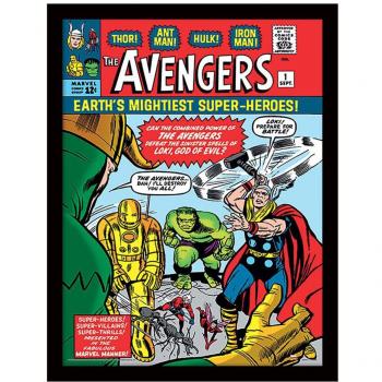 Póster enmarcado de colección Marvel Avengers vs. Loki Comic