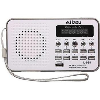 Linterna con radio FM, eJiasu Linterna de emergencia multifuncional Altavoz de radio FM Reproductor de MP3 Soporte Tarjeta TF Cargador de teléfono inteligente Banco de potencia con cables