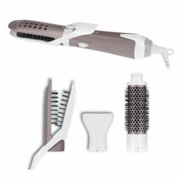 Rowenta Hot Air Brush CF7824F0 Cepillo Moldeador de Aire Caliente, 1200W, con 3 Accesorios Intercambiables, Función Secador y Moldeador, Seca
