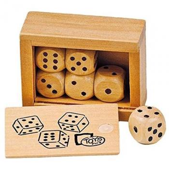 Caja de 6 Dados de Madera Multicolor GOKI - Juego Educativo para Niños
