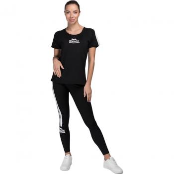Women's Black/White Short Sleeve T-Shirt Punch Drisse by Lonsdale
