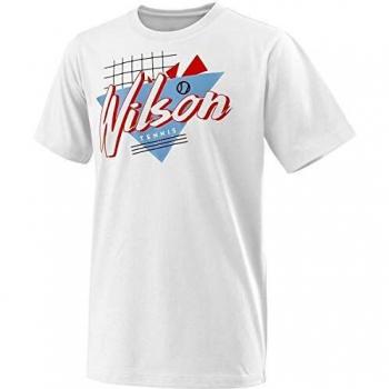 Wilson B Nostalgia Tech tee Camiseta, Unisex niños, White, M