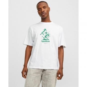 Camiseta de Hombre Jack & Jones de Manga Corta con Cuello Redondo y Estampado Frontal