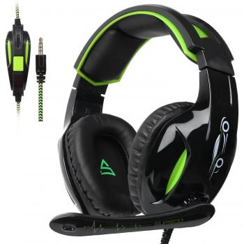 SUPSOO G813 Auriculares para juegos Xbox One PS4 3.5 mm con cable Over-ear Control de volumen del micrófono con aislamiento de ruido para Mac/PC/Laptop/PS4/Xbox one - Negro