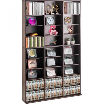 VEVOR Multi-Functional Media Storage Cabinet - 9-Layer DVD Shelf for 756 CDs, Adjustable Shelves with 27 Compartments, Durable Protection for Music and Movies