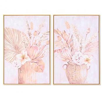 Cuadro Escandinavo 60 x 3,5 x 90 cm con Florero (2 Unidades)