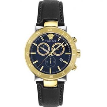 Versace Urban Mystique Chronograph Leather Watch 44mm Multicolor Swiss Made