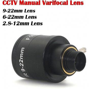 Lente de cámara CCTV HD varifocal manual 9-22mm, zoom 2.8-12mm, interfaz M12 1/3