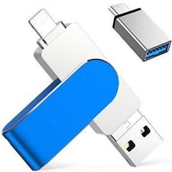 Memoria USB para iPhone 128 GB ,Qarunt 4 en 1 USB 3.0 OTG Pendrive Memory Stick Externa para Tipo C USB C iPad Android Laptops Smartphone Macbook iOS