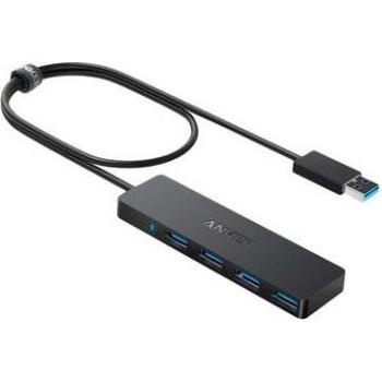 Hub USB 3.2 Gen 1 Ultra Slim de 4 Puertos Anker, Negro