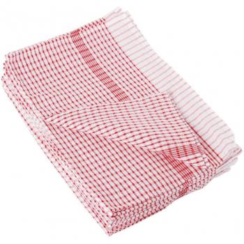 Paño de Cocina Rojo Wonderdry de Polialgodón - Lote de 10 - 76x51 cm - Secado Rápido y Eficiente