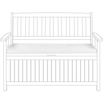 Cojín para banco de jardín blanco 108 x 45 cm con lazos, funda extraíble y resistente a UV - Sovana