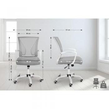 Silla de oficina ajustable giratorio en microfibra gris claro CLP Tracy