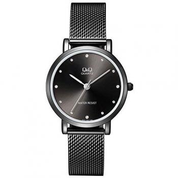Reloj de moda para mujer negro ionizado Q&Q by Citizen QA21J402Y
