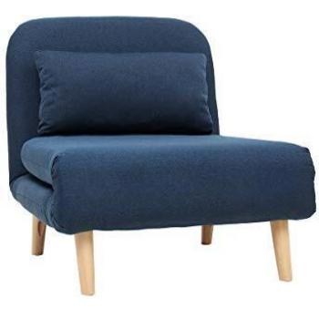 Sillón nórdico convertible tejido azul oscuro Amiko