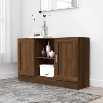 Armario de madera multicapa roble marrón 120x30,5x70 cm