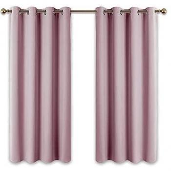 PONY DANCE Cortinas Cortas Infantiles Rosado - Cortinas Confeccionas con Ojales Decoracion Casa Ventana Habitacion Juvenil Telas Termicas Aislantes UV Ruido Mosquiteras, 2 Uds, 117 x 137 cm