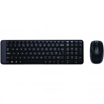 Combo Inalámbrico Logitech MK220: Teclado y Ratón RF Negro, Batería de 24 Meses, Disposición QWERTY Rusa