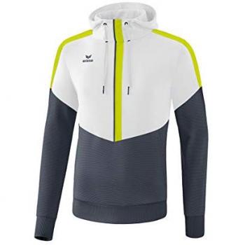 Erima Squad Hoodie Unisex White / Slate Grey / Bio Lime 164 cm