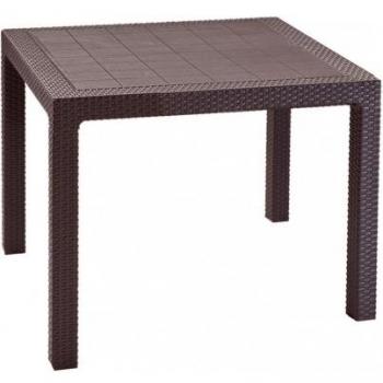 Keter - Mesa de comedor exterior Quartet de 4 plazas, Color marrón