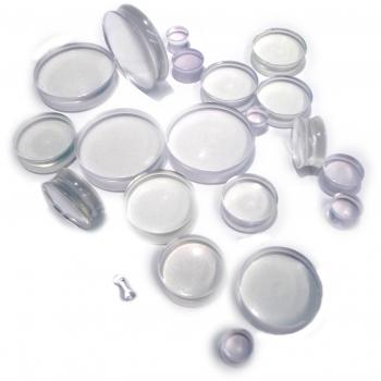 DCTattoo Pair Clear Acrylic Flared Flesh Ear Tunnels Plugs Size 26Mm