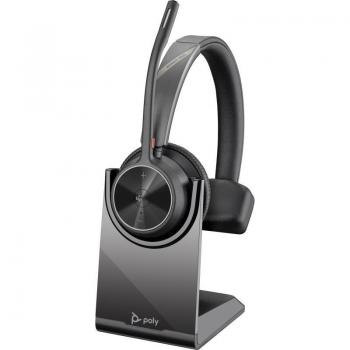 Auriculares Poly Voyager 4310M USB-C con certificación para Microsoft Teams, inalámbricos, de un solo oído, incluyen soporte de carga y adaptador Bluetooth BT700