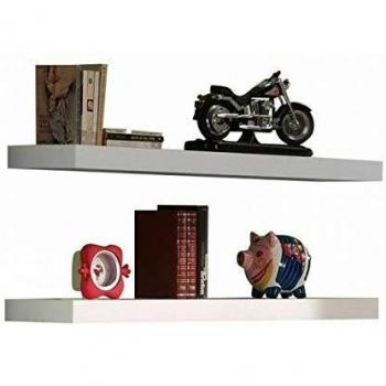 Estantes de pared Robin 2 piezas madera blanca Vipack