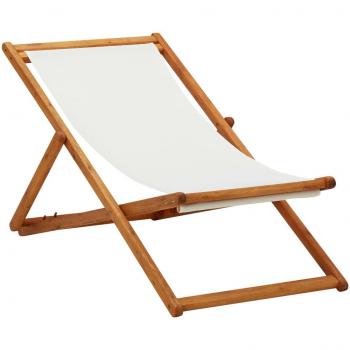 Silla de playa plegable de tela y estructura de madera