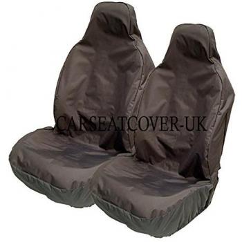 Fundas de asiento impermeables y resistentes, color negro, asientos delanteros, universales