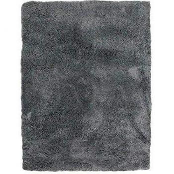 Alfombra Caline - Tapis trend y luminoso con fibra extra suave para salón o dormitorio 120 x 170 cm Gris oscuro
