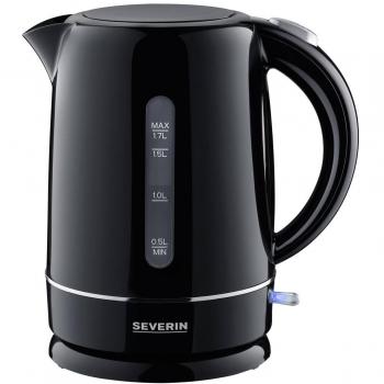 SEVERIN - Hervidor eléctrico de agua WK 4322 con capacidad de 1,7 litros y potencia de 2200 W en color negro