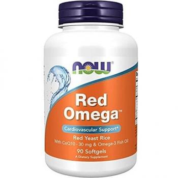 NOW Foods Red Omega 90 Softgels - Red Yeast Rice Supplement