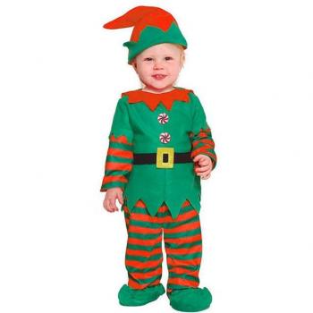 Disfraz de Elfo Duende Verde y Naranja para Bebé 12-18 Meses Navidad Infantil