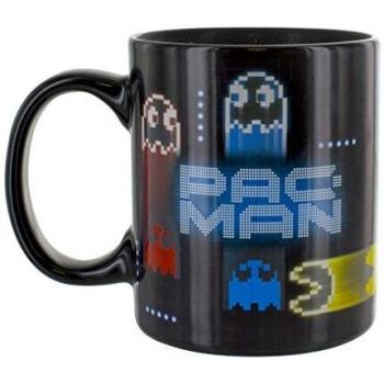 Taza de cambio de calor de neón Pac Man, sensible a las bebidas calientes, cambia de color y diseño cuando está caliente, taza de té de café que cambia de color mágico