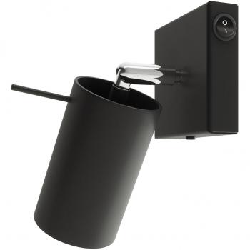 Foco Aro Simple Acero Negro 1 bombilla 16cm