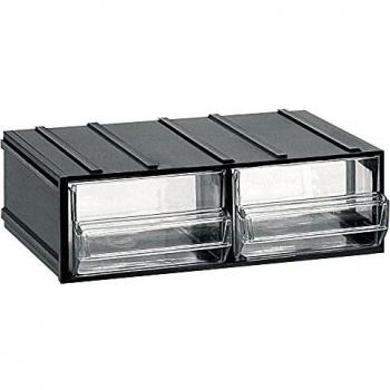 Unidad de almacenamiento modular en plástico L 192 x P 148 x H 63 mm con 2 cajones transparentes