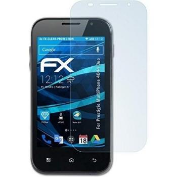 3 x atFoliX Lámina Protectora de Pantalla Prestigio MultiPhone 4044 Duo Película Protectora - FX-Clear ultra transparente