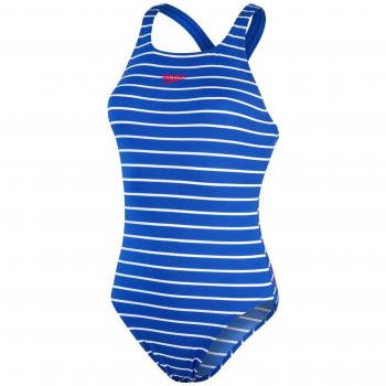 Bañador de mujer Speedo Eco Endurance+ Printed Medalist azul marino blanco rojo