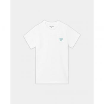 Camiseta de niño Silbon de manga corta blanca con estampado trasero